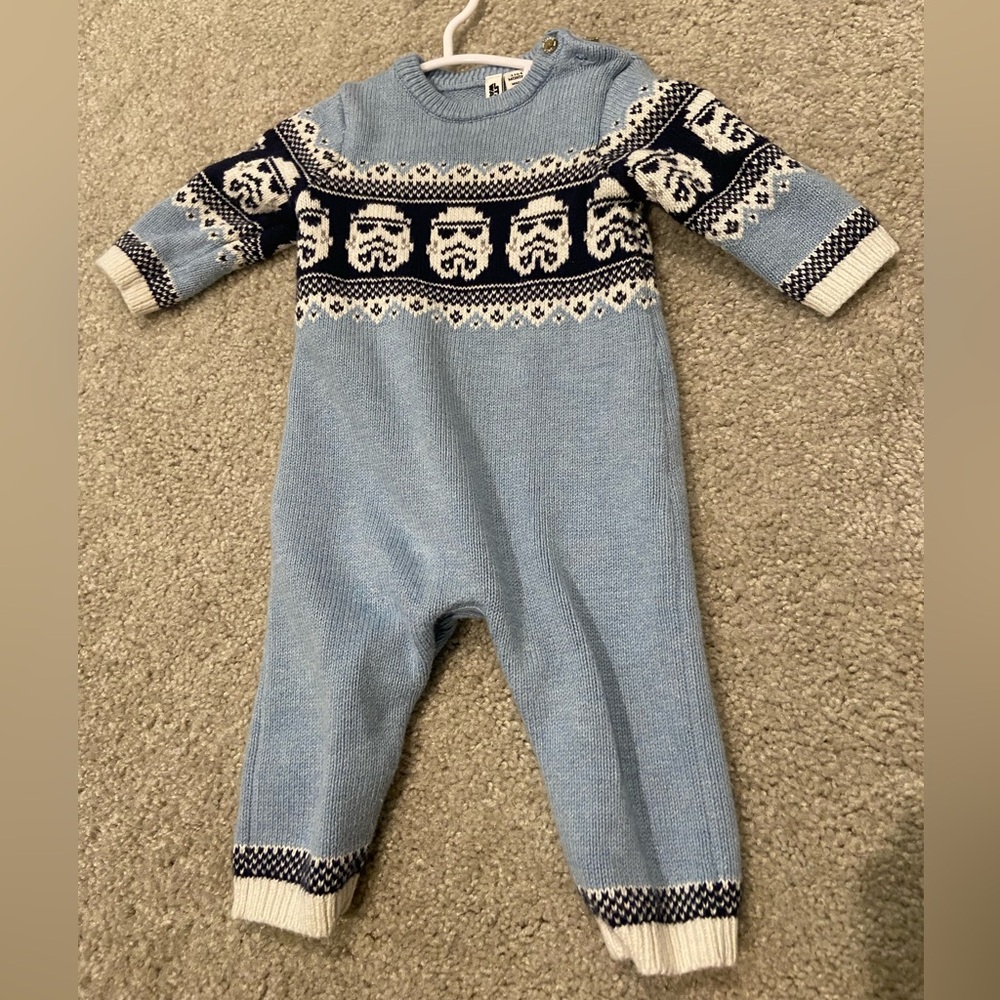 Janie and Jack Star Wars Stormtroopers onesie sweater